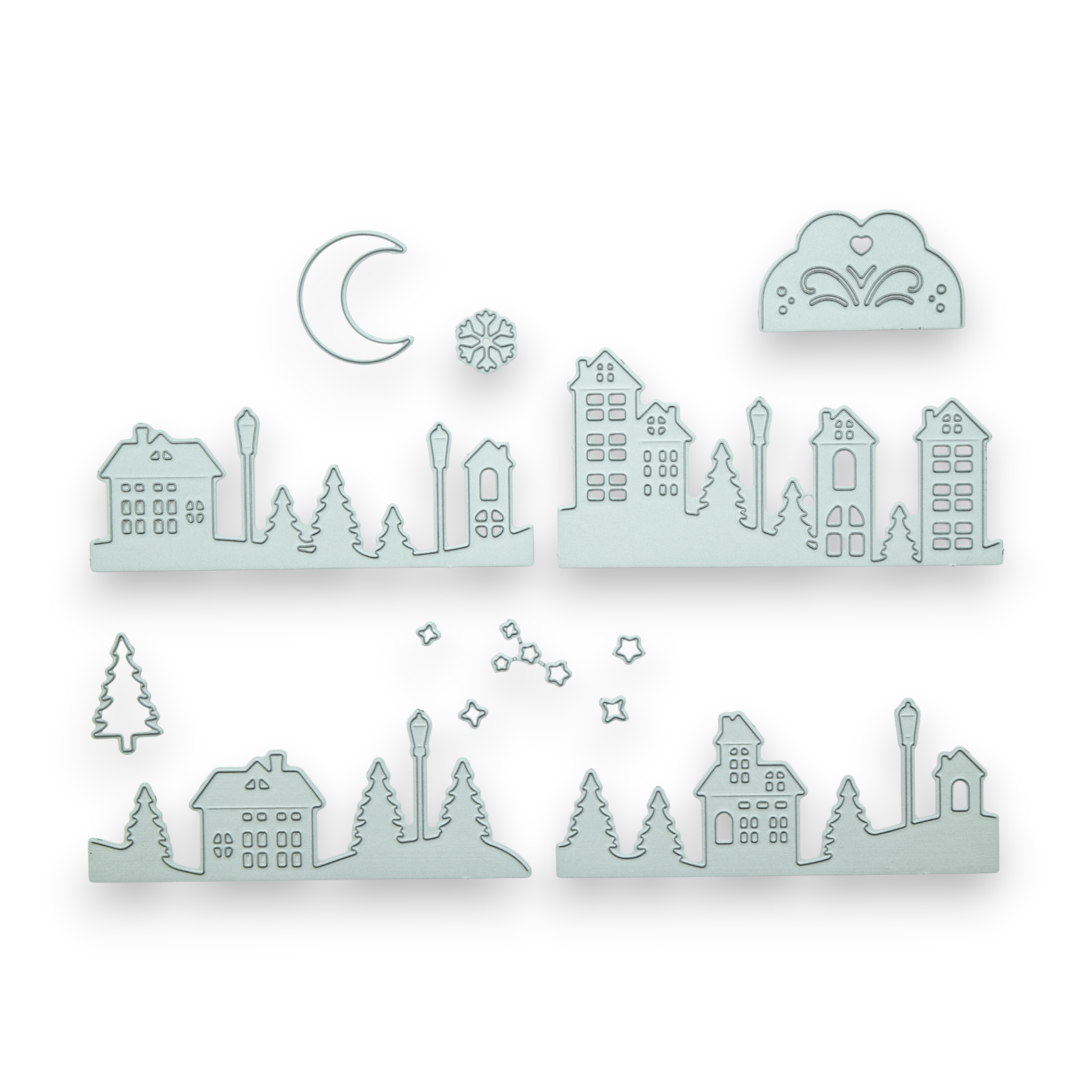 Snowy Town - Layering Steel Cutting Die Set
